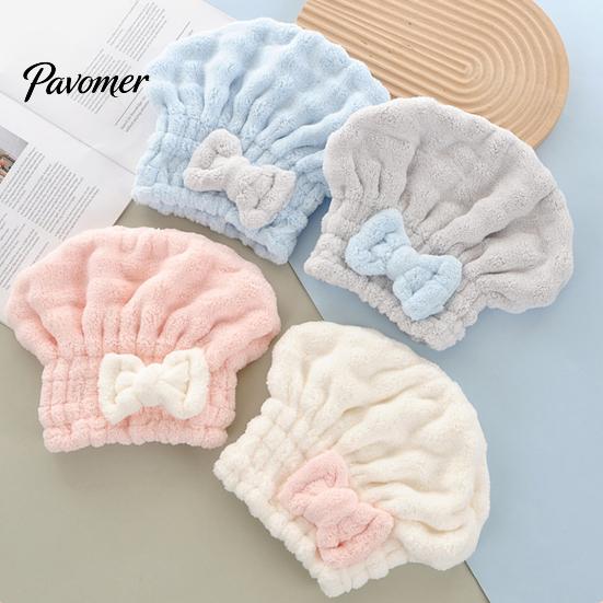 Lightweight Hair Turban for Bath Towel Wrap with Bow, Women Microfiber Turban, Extra Large Anti-Frizz Absorbent Long Thick Curly Super Drying Cap