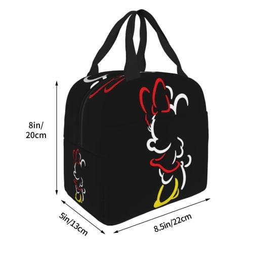 Mickey Mouse Lunch Bag with a Zipper Closure. This Compact, Stylish, Portable Insulated Lunch Bag Features a Soft Cooler Bag and a Stylish Clasp Closu