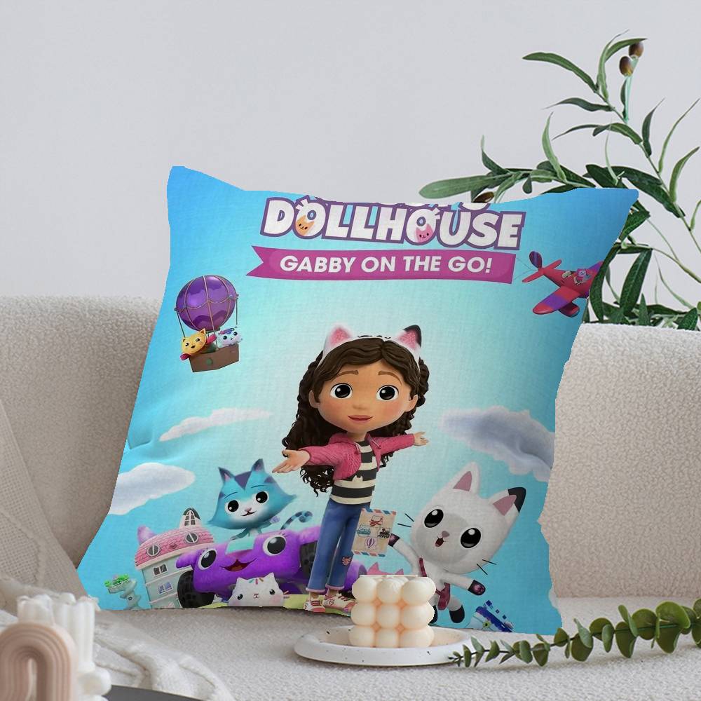 Funny Gabbys Dollhouse Cushion Cover Car Throw Pillow Case For Sofa Car Christmas Gift 40x40cm 45x45cm