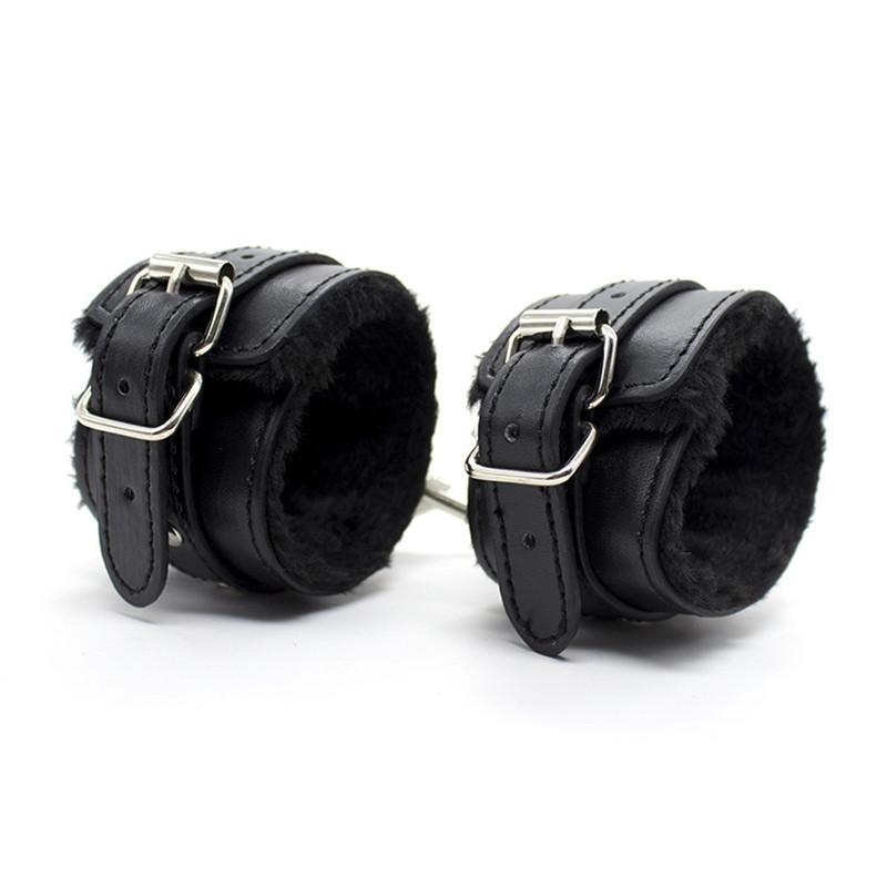 44cm PU Leather Erotic Handcuffs Ankle Cuff Restraints With Whip BDSM Bondage Slave Sex Toys For Couple Adult Game