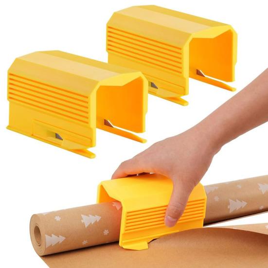 Christmas Wrapping Paper Trimmer Easy Cutting Gift Packaging Paper Slider Tool with Anti-Slip Design