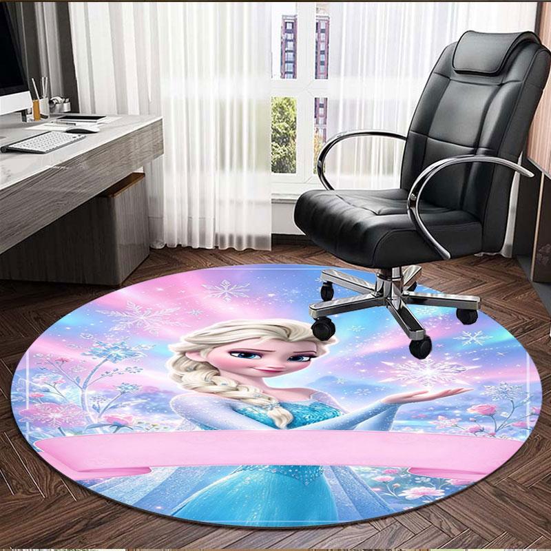 Frozen Print Round Rug, Washable Floor Carpet, For Entryway Dorm Laundry Room Office Study, Home Decor Birthday Christmas Gift