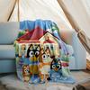 Bluey Theme Printed Blanket Perfect For Couch Bed Travel Outdoor Use Machine Washable Cozy Durable