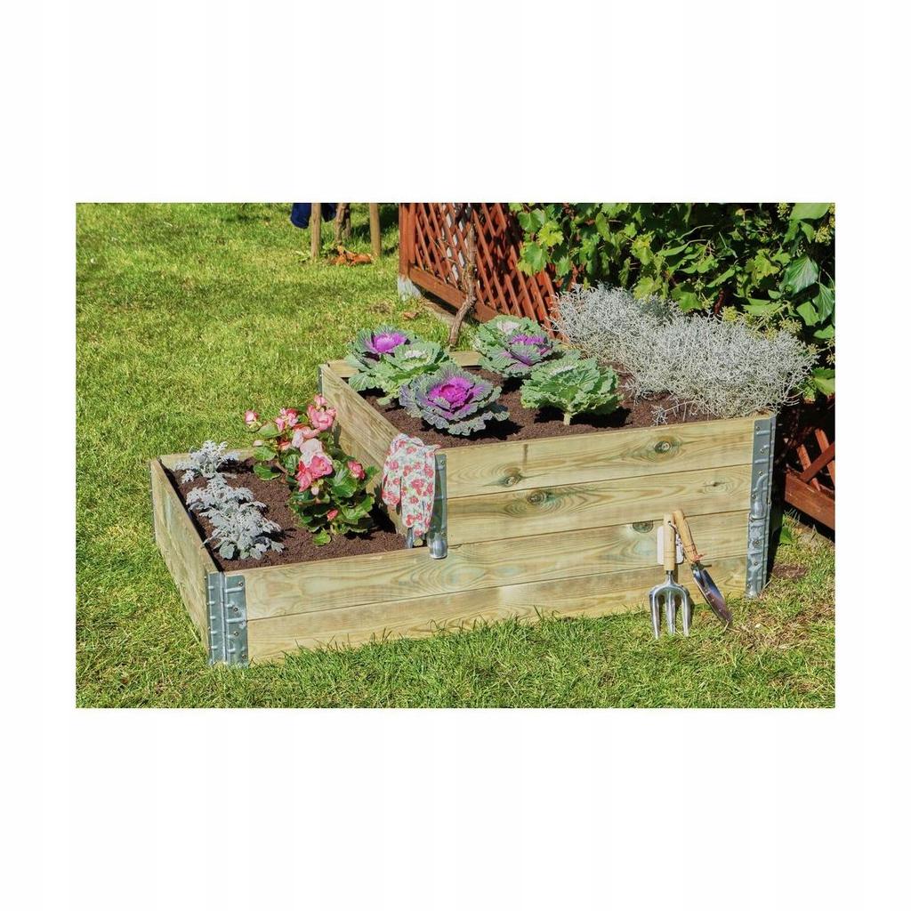 Wooden raised vegetable bed 80x80x20