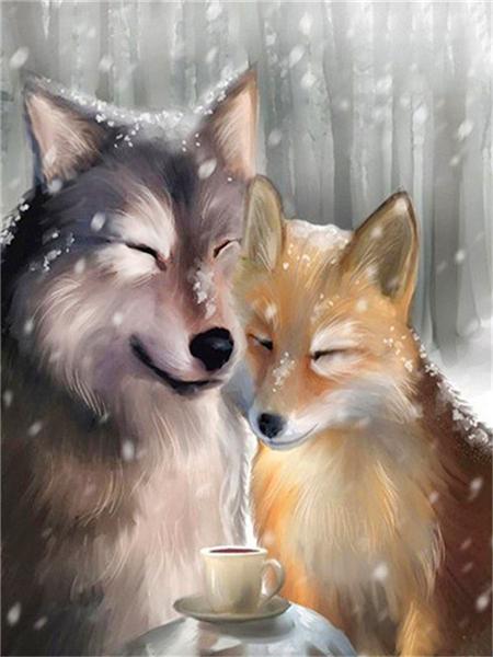 5d Diamond Painting New Fox Winter Home Decor Embroidery Mosaic Animal Snow Cross Stitch Wall Sticker