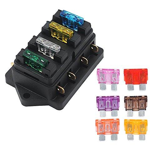 

KILIGEN универсальный автомобиль грузовик транспортное средство 4-х проводной автомобильный средний лезвие предохранитель блок держатель черный 10 шт лезвие предохранители (3А/5А/7,5А/10А/15А/20А/25А/30А/35А