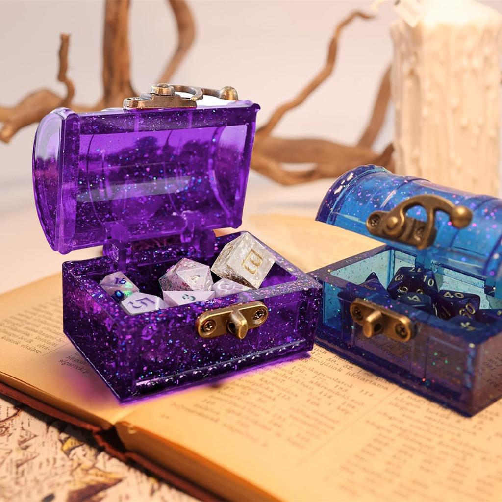 Resin Box Silicone Molds Set of 2, Treasure Chest and Magic Book Case with Lids