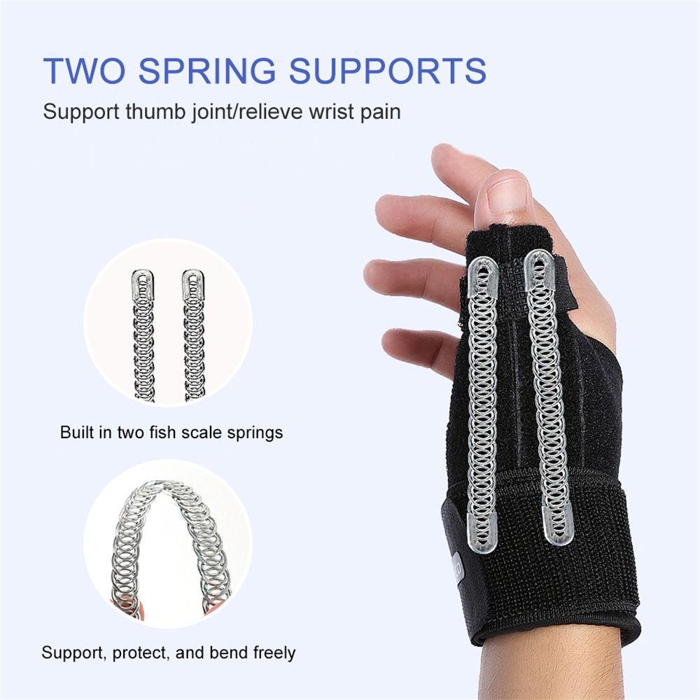 1 Pieza Soporte para Pulgar Protector de Muñeca Ajustable Soporte de Doble Resorte Deporte Esguince Lesión Recuperación de Tendón Férula para Dedos Hombres Mujeres