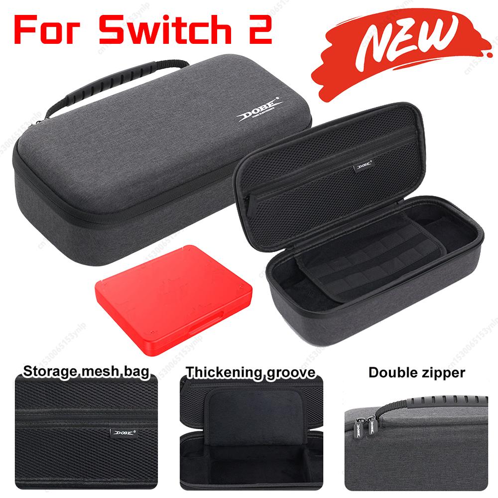 Carrying Case with 8Bit Game Cartridge Storage Box Portable Storage Bag Protective Travel Case for Switch 2 Game Console