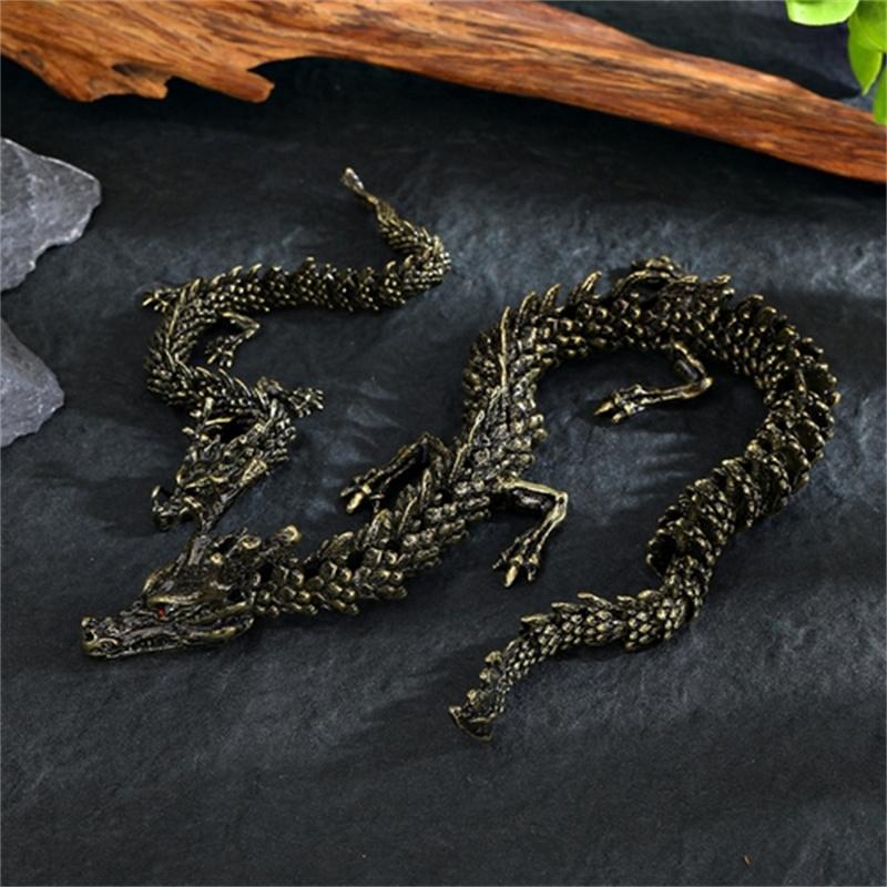 

1pc Pure Brass Gold Dragon Auspicious Jewelry Alloy Chinese Dragon Jewelry Home Office Decor Decorate Children s Gift Landscape as the picture