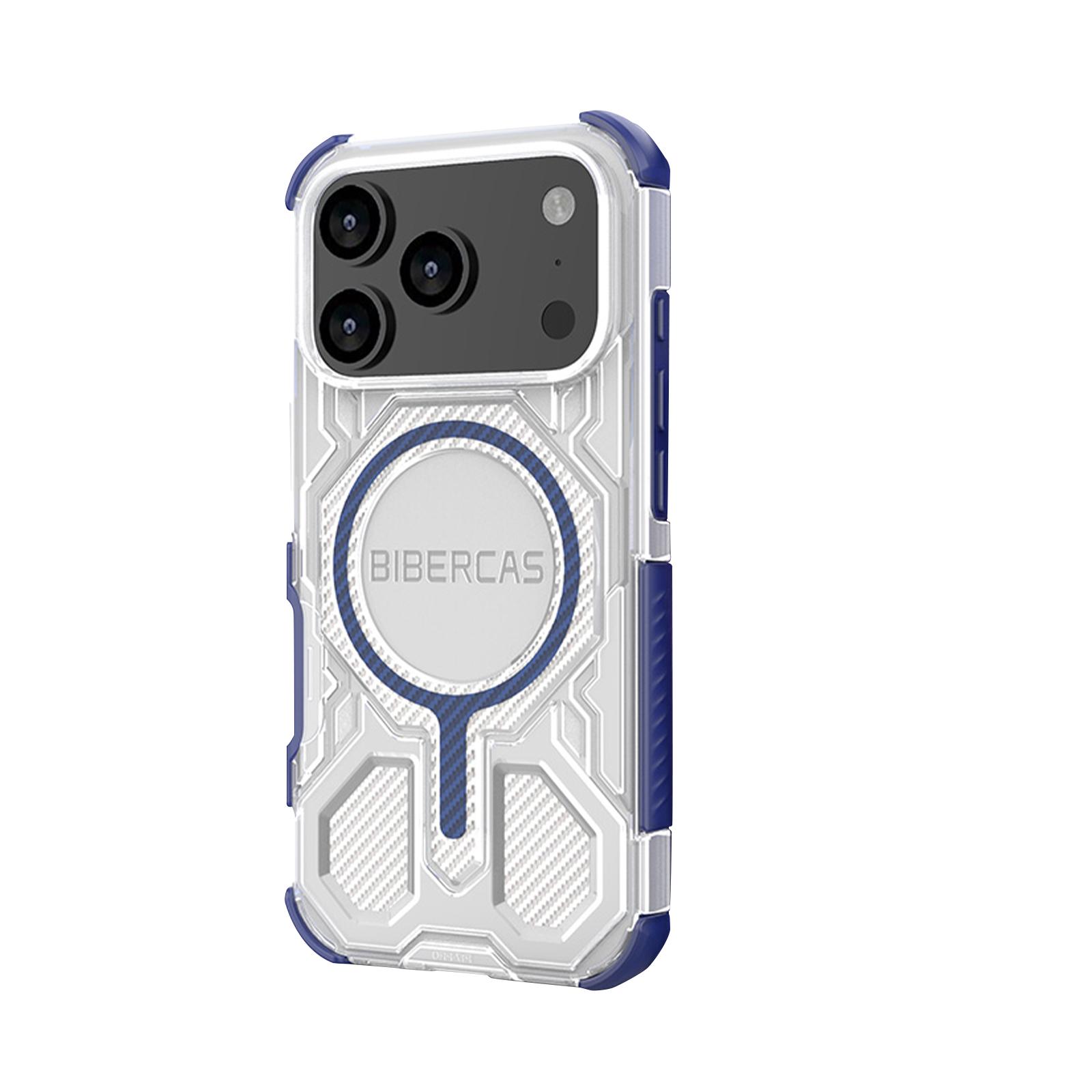 BIBERCAS Magnetic Airbag Shockproof Protective Case Compatible with iPhone 17 Pro Designed for Enhanced Drop Protection and Secure Grip One Size синий