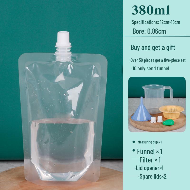 Disposable Transparent Spout Pouch for Soy Milk, Tea, and Juice