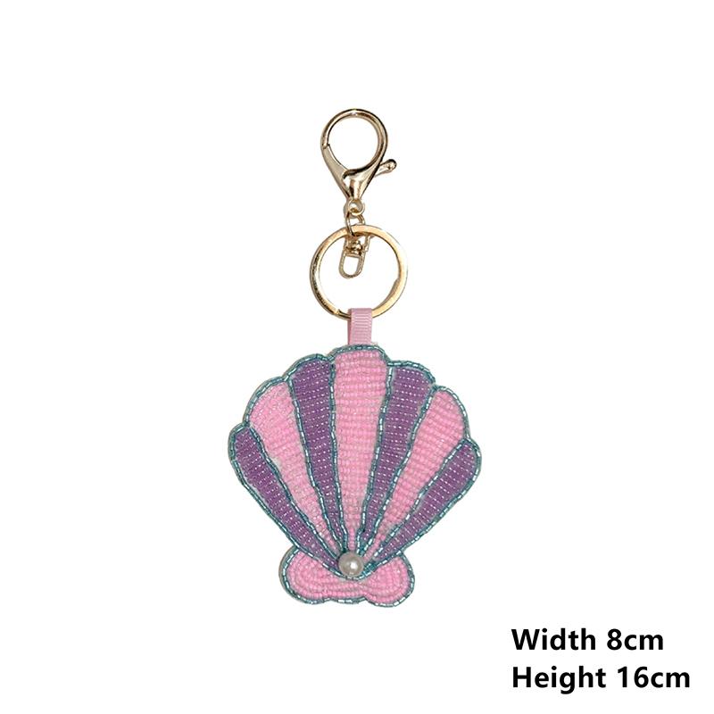 Beaded Patch Sequin Rhinestones Crab Starfish Seashell Conch Keychain For Embellishing Bag Charm Decor
