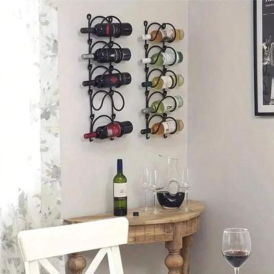 2-6 Piezas Toallero de Pared con Ganchos Estante Multicapa Sin Perforaciones para Exhibición de Vino para Almacenamiento de Baño Organizador de Pared Decoración