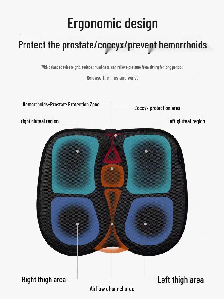 Universal Breathable Honeycomb Gel Seat Cushion for Long Sitting - Summer Cooling Silicone Pad for Office Chairs