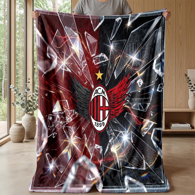 AC Milan Theme blanket Soft Flannel Blanket Plush Throw Blanket Cozy Sofa Bed Blanket for Home Decor