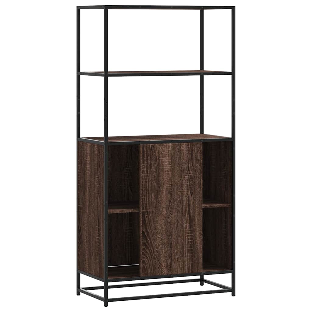 Highboard in Brown Oak Look 26.8 x 13.8 x 54.7 (L x W x H) Engineered Wood & Metal