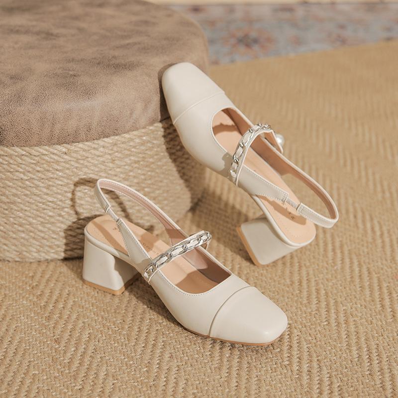 Autumn and winter fashionable and elegant square head shallow mouth splicing medium heel single shoes thick heel casual commuter work shoes women