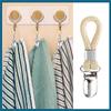 Packs Hanging Tea Towel Clips Towel Hangers Rack Hand Towel Hook Cloth Hanger Holder Brackets Braided Cotton Loop