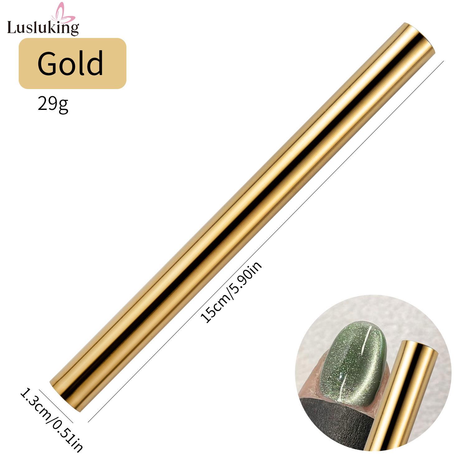 

1 шт. Магнитная палочка для ногтей «кошачий глаз», цилиндрический магнит для УФ-гель-лака «кошачий глаз», инструменты с эффектом снежного блеска, инструмент для дизайна маникюра золотой
