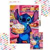 Disney Diamond Painting Kit 5D Stitch Holding Cake DIY Cross Stitch Gift Home Decor Fun Sweet Treat Artwork Hobby Relaxing Creative Craft