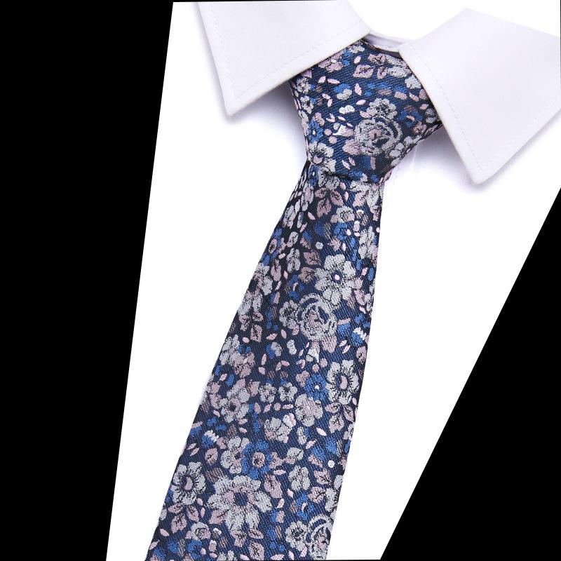 Men'S Tie Polyester Silk Jacquard Tie Men'S 7.5Cm
