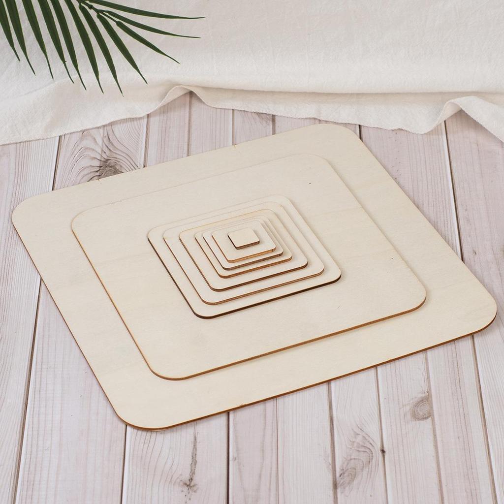 DIY Laser-Cut Geometric Peach Heart Poplar Wood Slices for Home Decoration