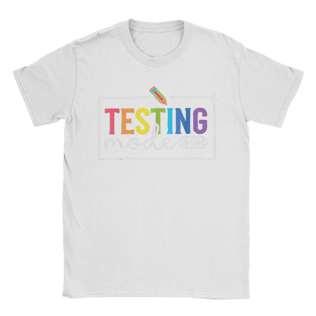 Funny Testing Mode On Testing Day Motivational Teacher  T Shirt Summer  Y2K T-Shirts Comfortable Cool Tees Oversized Print Tops