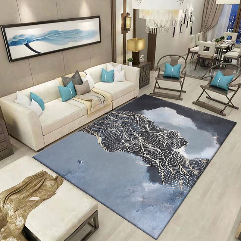 Tapete de Sala de Estar Estilo Chinês Novo Mesa de Centro Sofá Tapete Estilo Chinês Lavagem a Tinta Montanha Tapete Quarto Tapete de Chão