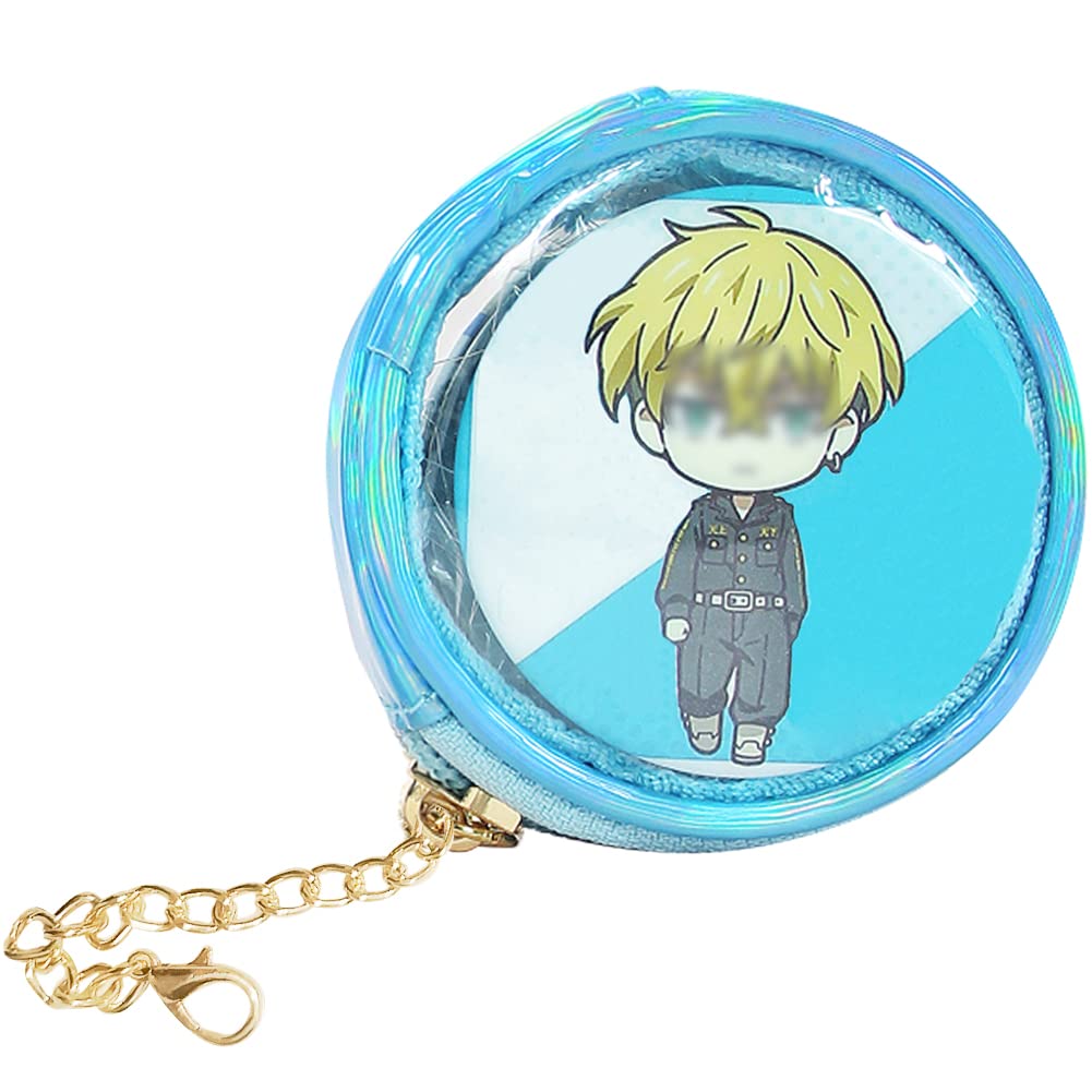 

YUYAKESHI Чехол для значка-монеты, стиль брелока, Хранение значков, Ита-сумка, Дисплей, Двусторонний прозрачный чехол для мерча с молнией, Подходит для 75-мм значков-монет