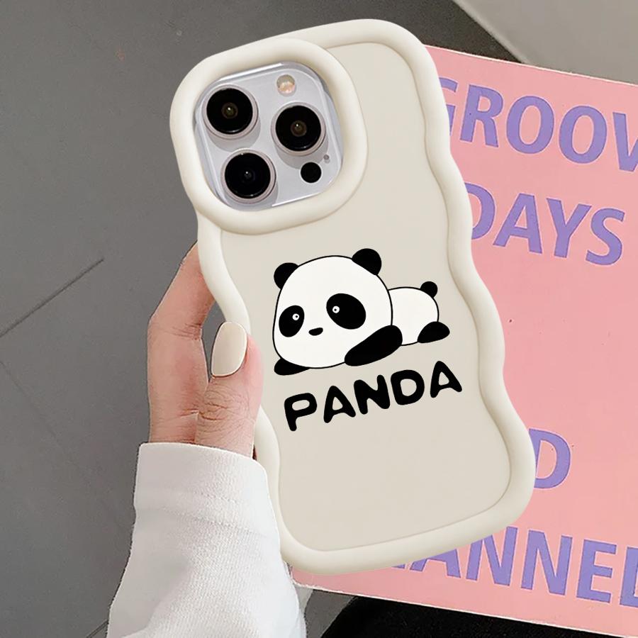 Cartoon Panda Case for iPhone 12 11 14 8 16 Pro Max 15 Plus XR 13 17 Air Soft Phone Cover