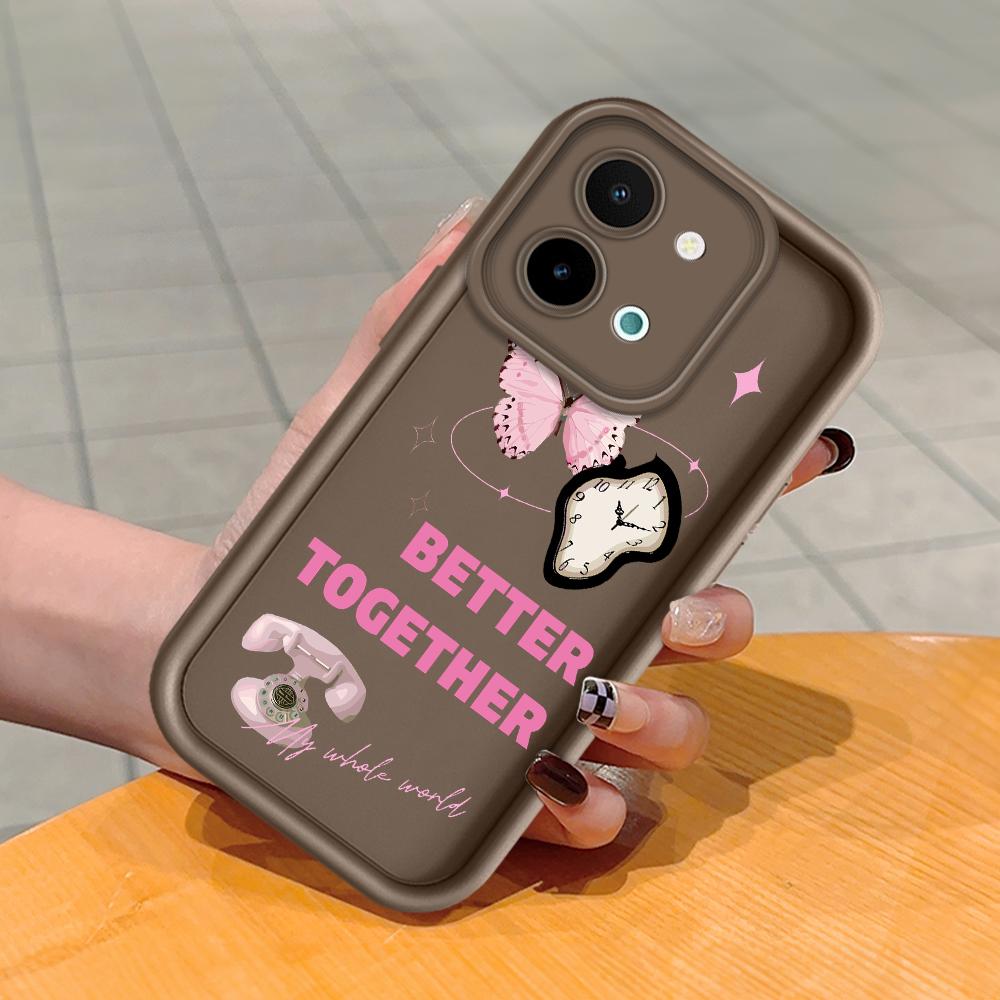 For Huawei P50 Pro P40 Lite Honor 8X 9X X9 Tecno Spark Go Infinix Smart 8 Vivo V29 V30 Y02 Y16 Cartoon Cute Butterfly Pattern Soft Silicone Phone Case