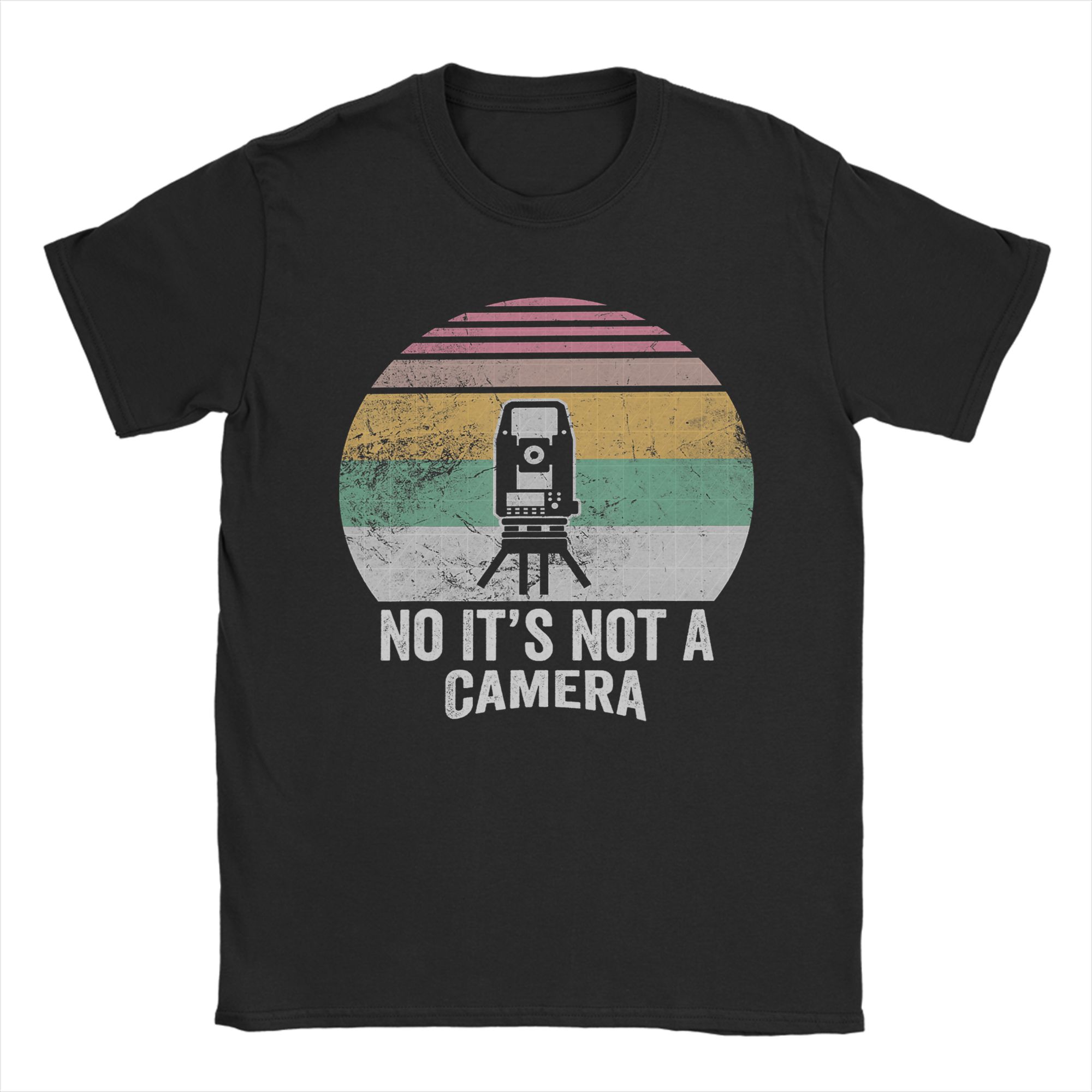 Land Surveyor Total Station T Shirt for Men Pure Cotton Cool TShirts Round Neck Tees Short Sleeve Clothes Graphic Printed S