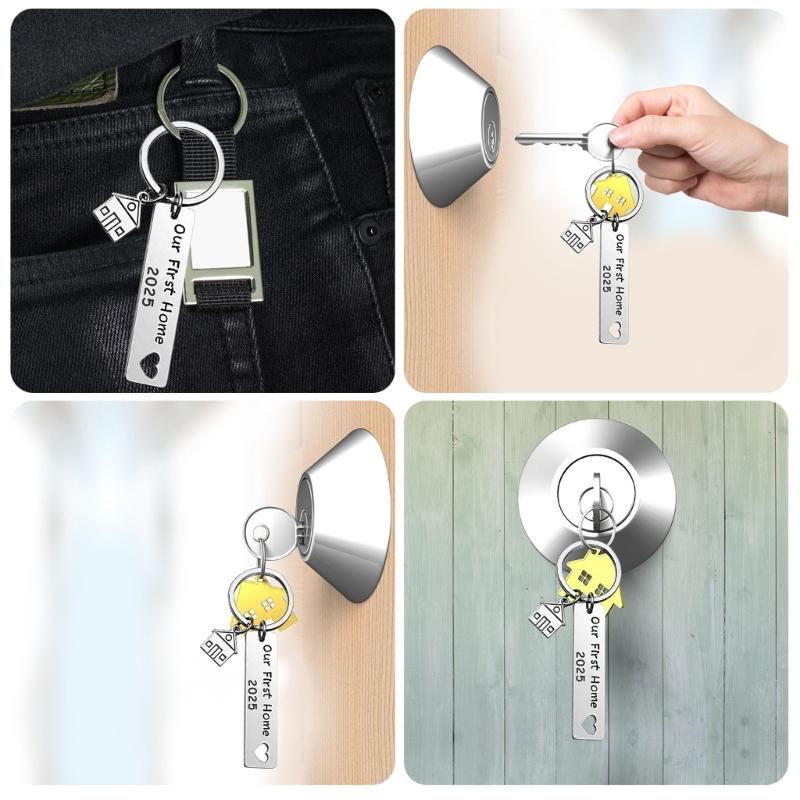 2025 Housewarming Stainless Steel Keychain Set Stylish Keyrings Pendant For New Homeowners And Thoughtful Gifts