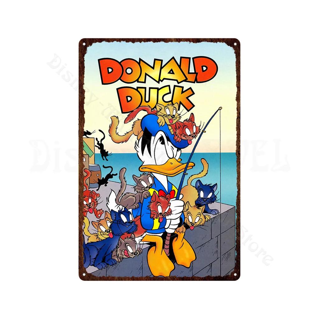 Metal Signs Donald Duck Uncle Scrooge Classic Animation Metal Poster Decorative Tin Painting Vintage Retro Kid Room Decor