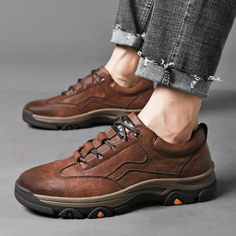 Fashion Men's Casual Shoes Outdoor Sneakers Men Retro Leisure Business Shoes Non Slip Comfortable Sports Walking Botines Para Hombres