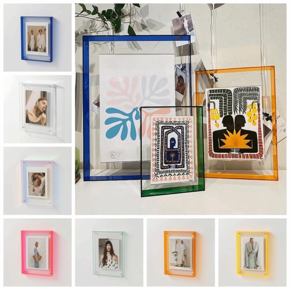 Akrylový Transparentní Akrylový Rámeček na Fotky Zesílený Rámeček na Obrázky Ozdoby Foto Stěna