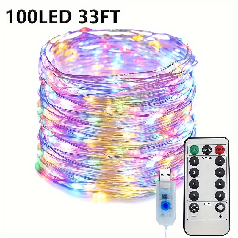 De înaltă calitateBZPCF 1 buc Lumini Zână USB, 66FT 200LED, 33Ft 100 LED, 16.4FT 50LED, Fir Argintiu, 8 Moduri de Iluminare, Telecomandă, Alimentat USB,