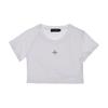 SURGERY Asymmetrical Metal Clover Logo Crop T-Shirt White