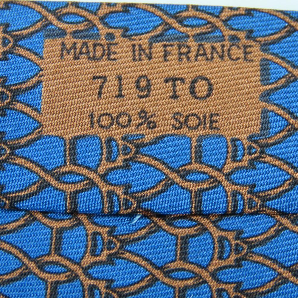 Used HERMES tie Toyota limited edition silk Blue Brown suit