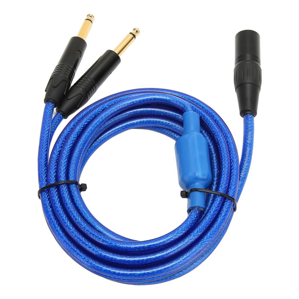XLR to Dual 6.35mm Cable Stereo Low Loss Mono Plug XLR Male Y Splitter Cord for Mic Mixer Amplifier 3.3ft