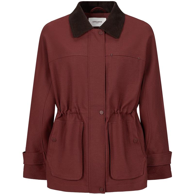 Jiu Zi Anna Kou Barn Style Lapel Waist Trench Coat