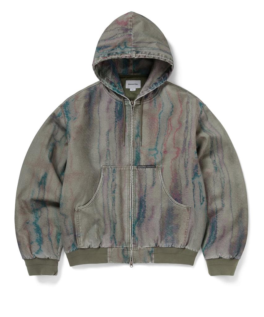 Thisisneverthat Blurred Hooded Jacket Olive
