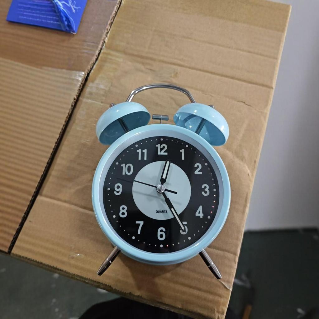 Luminous Silent Student Alarm Clock with Loud Bells and Night Light for Bedroom