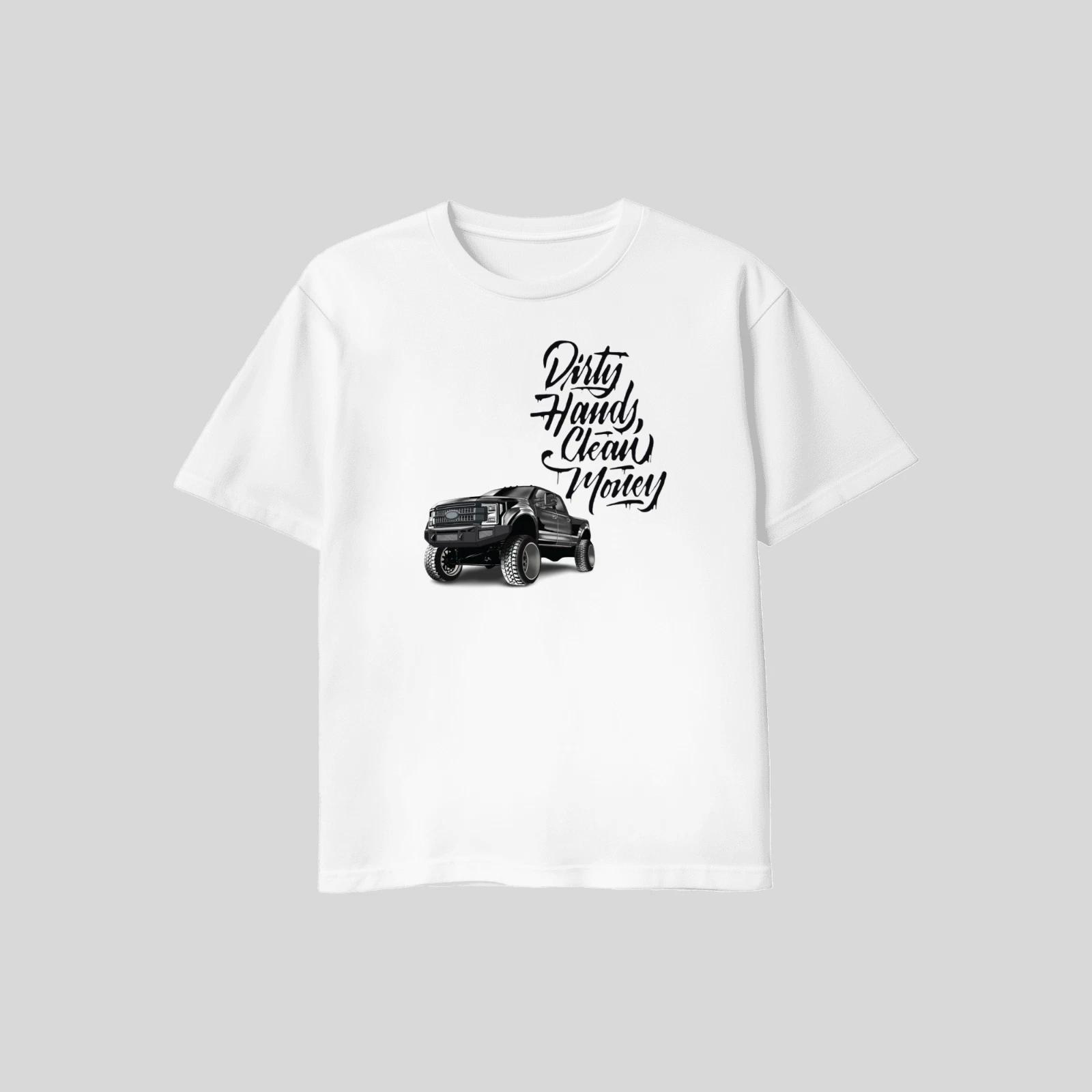 Unisex Adult Casual Graphic Dirty Hands Clean Money Ford F250 F350 ... XL