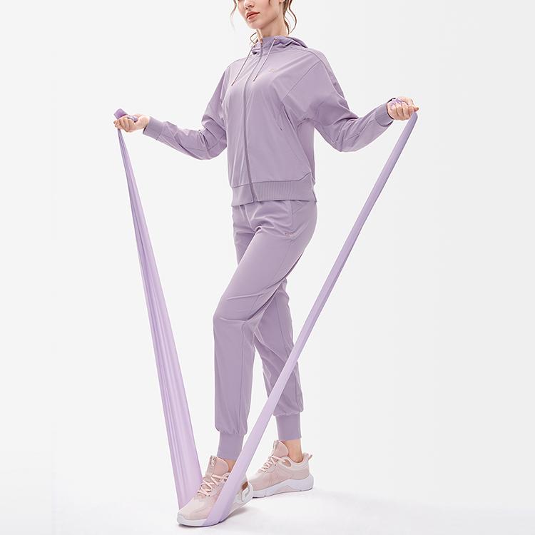 Fila Athletics Solid Logo High Elastic Breathable Sports Knitted Hoodie Women Hoodies Midnight-Purple A11W231504F-PU