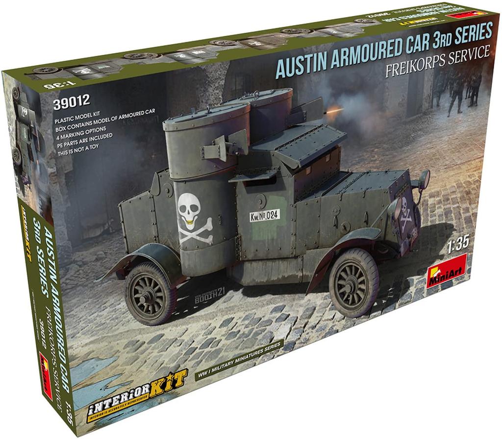 MiniArt Scale German Austin Armored Car Type German Volunteer Full Plastic Model Kit MA39012 1/35 3, Specification, Interior,