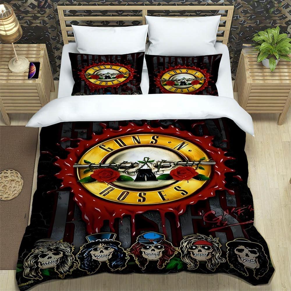 Rock Band Guns N Roses Luxury Bedding Set Duvet Cover Comforter Exquisite Bed Supplies Birthday Gift