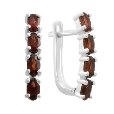 Silver Earrings with Natural Garnet 2.313ct (2181514)