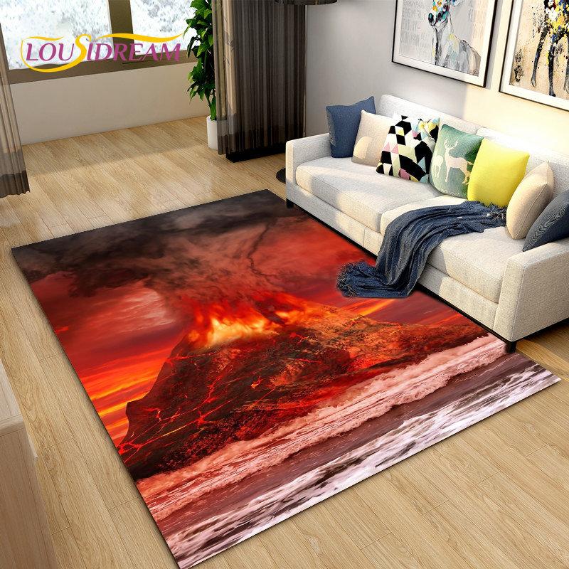 Volcanic Magma Series Area Rug Large,Carpet Rug for Living Room Bedroom Kitchen Doormat Decoration, Kids Play Non-slip Floor Mat
